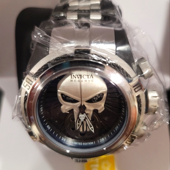 Invicta Other - Invicta Marvel Limited Edition Punisher Quartz Dial Watch in Black/Stainless